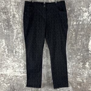 Gina Benotti Size 48/18 Tessa Style Stretch Geometric Jeans Black Button Zip